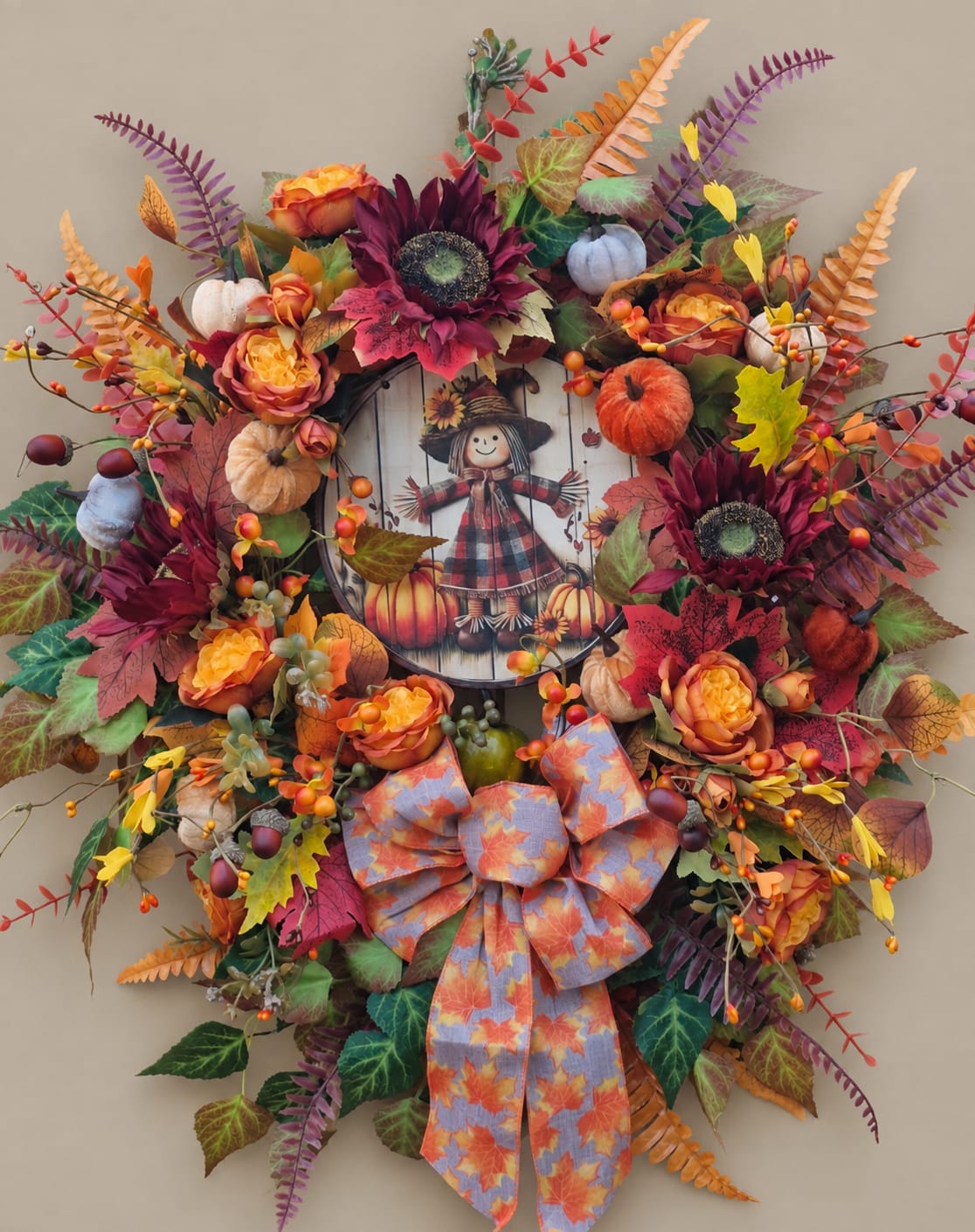 Rich Autumn Foliage Wreath