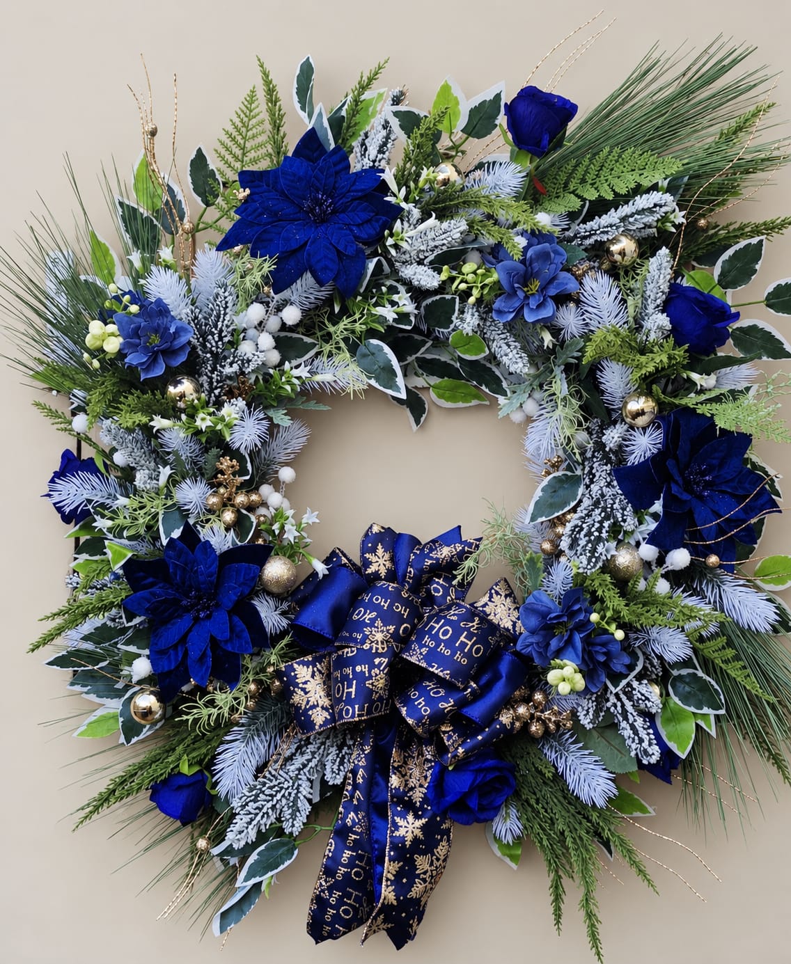 Royal Blue Christmas Wreath