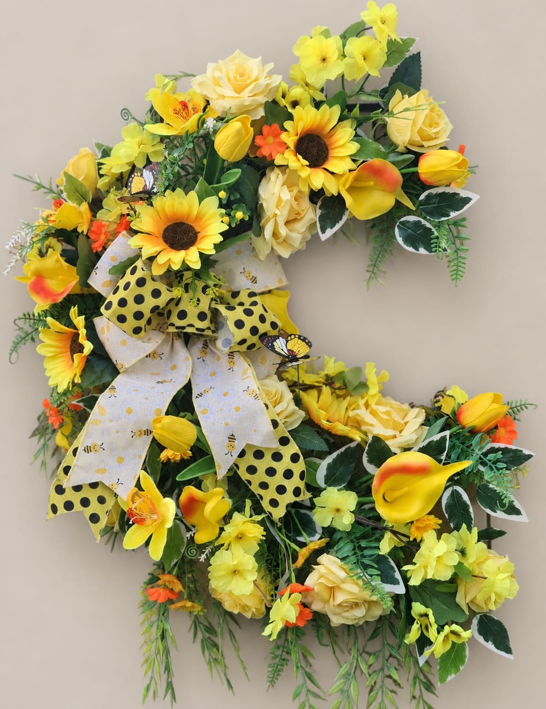 Sunshine & Bees Spring Wreath