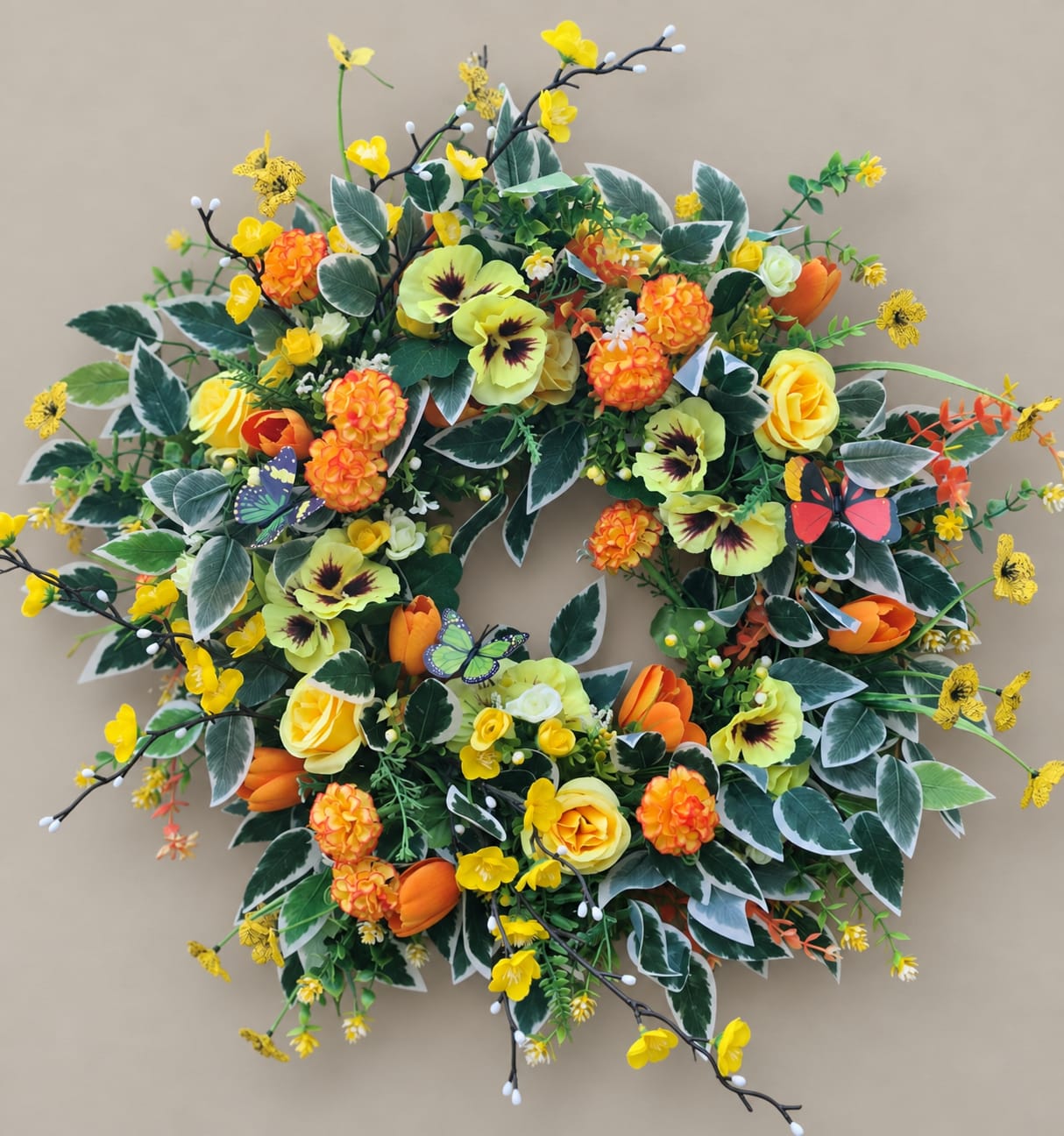 Orange Botanical Autumn Wreath
