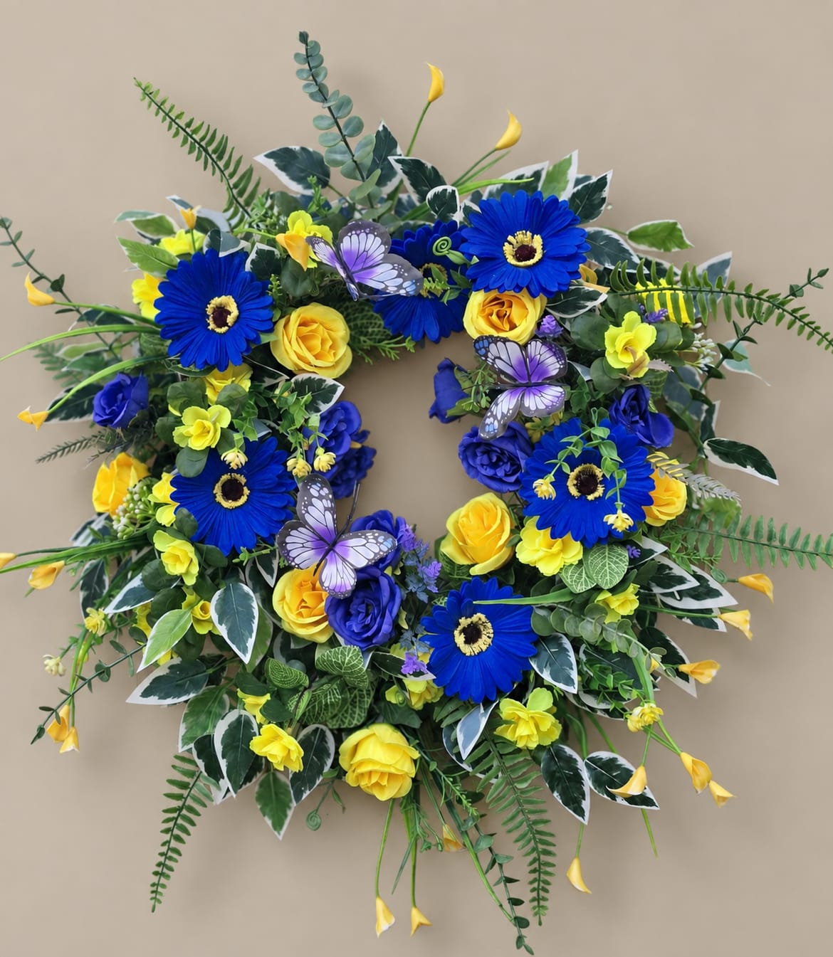 Blue & Yellow Spring Wreath