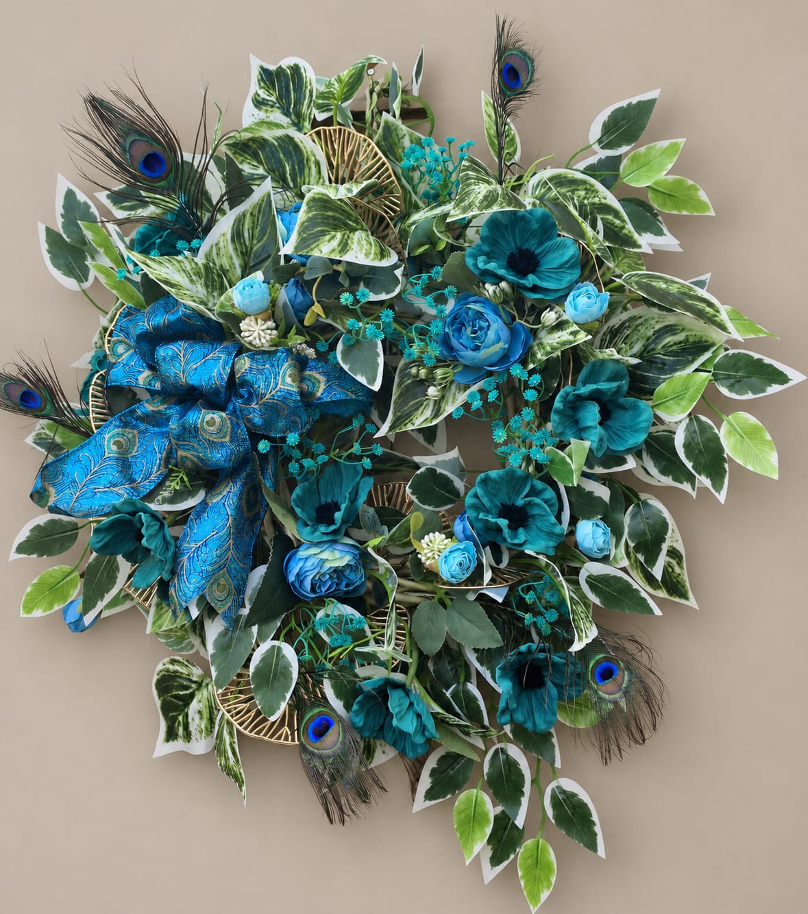 Teal Botanical Wreath